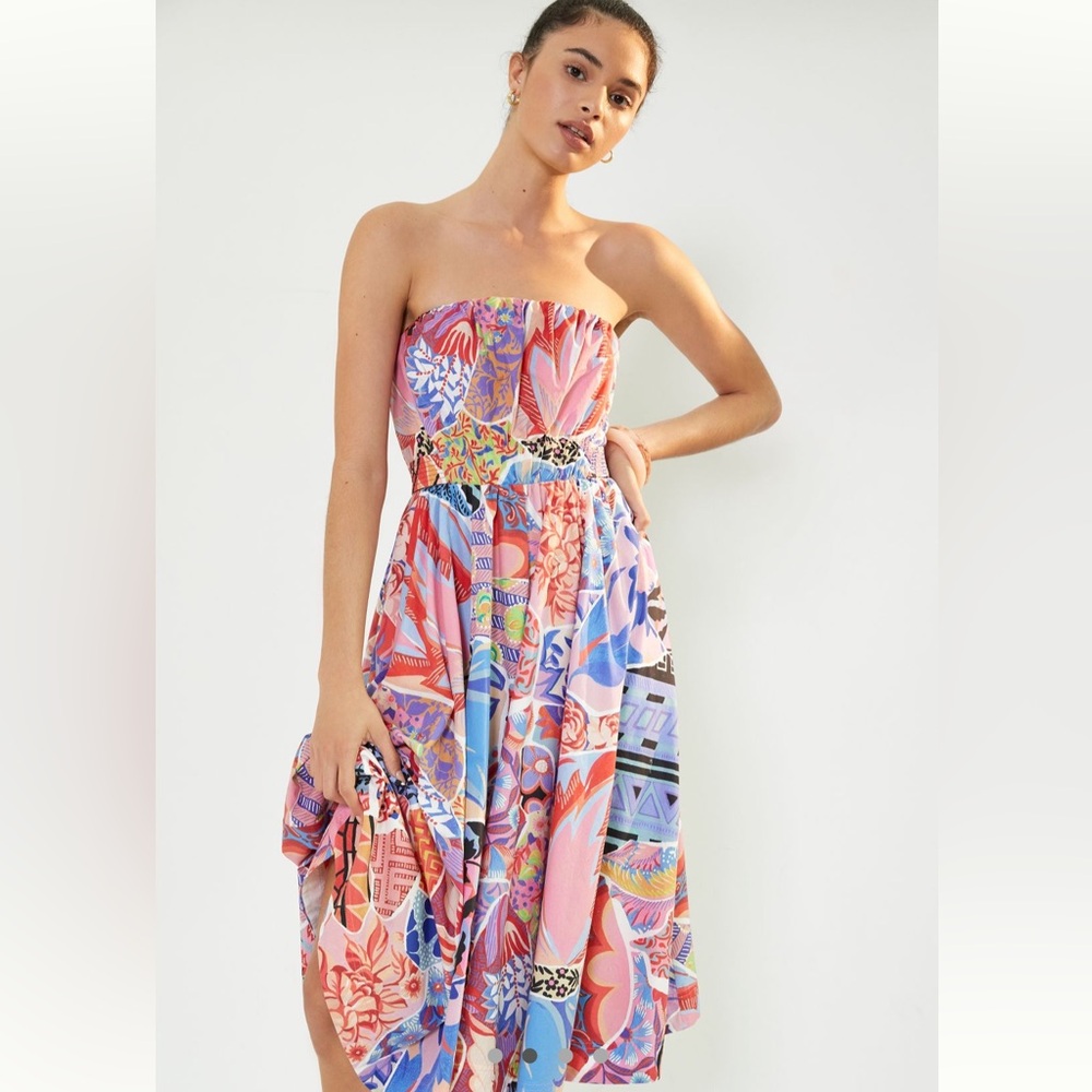 Alexandra Farmer Painterly Midi Dress - Anthropologie